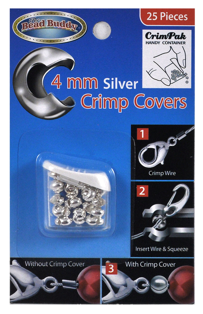 Bead Buddy 4mm Silver Crimp Covers