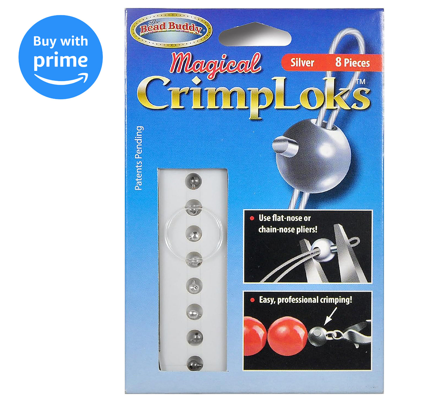 8 Pieces Silver Crimp Loks