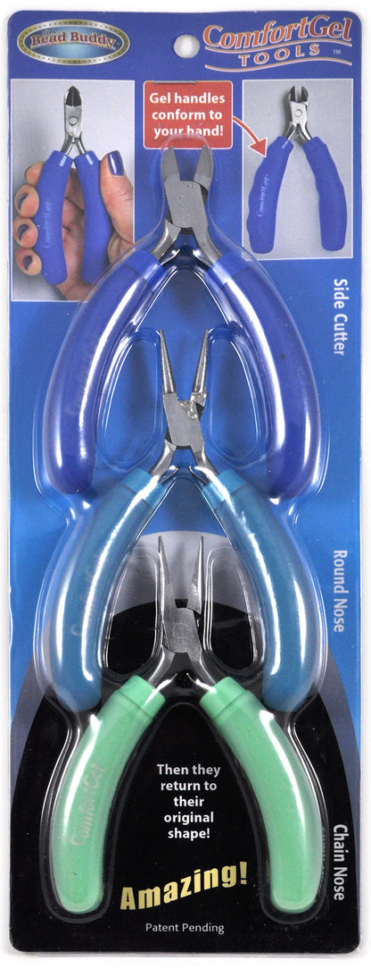 Gel Combo Tool Set - Side Cutter, Round Nose Pliers & Chain Nose Pliers