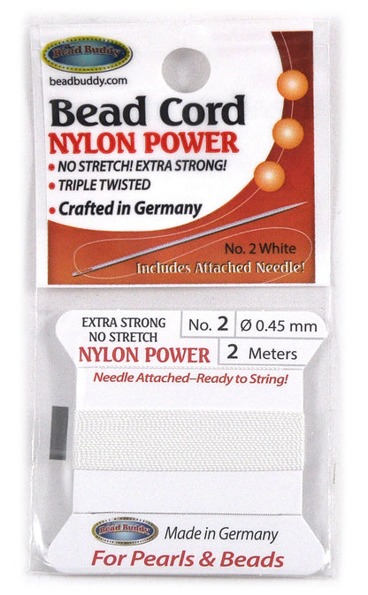 Nylon Bead Cord #2 White