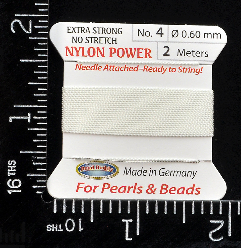 Nylon Bead Cord #4 White