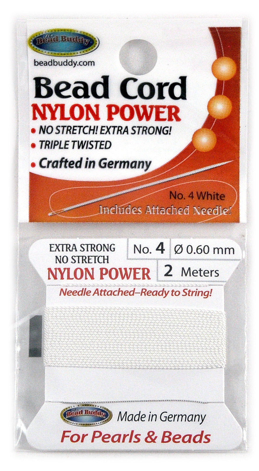 Nylon Bead Cord #4 White