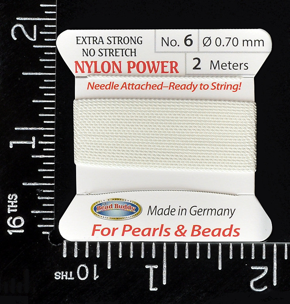 Nylon Bead Cord #6 White