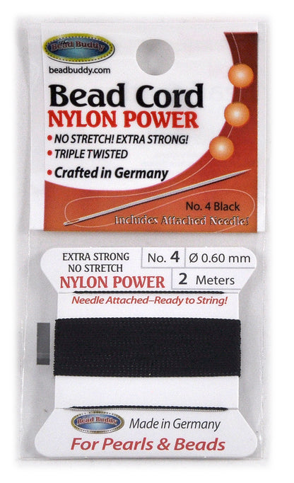 Nylon Bead Cord #4 Black